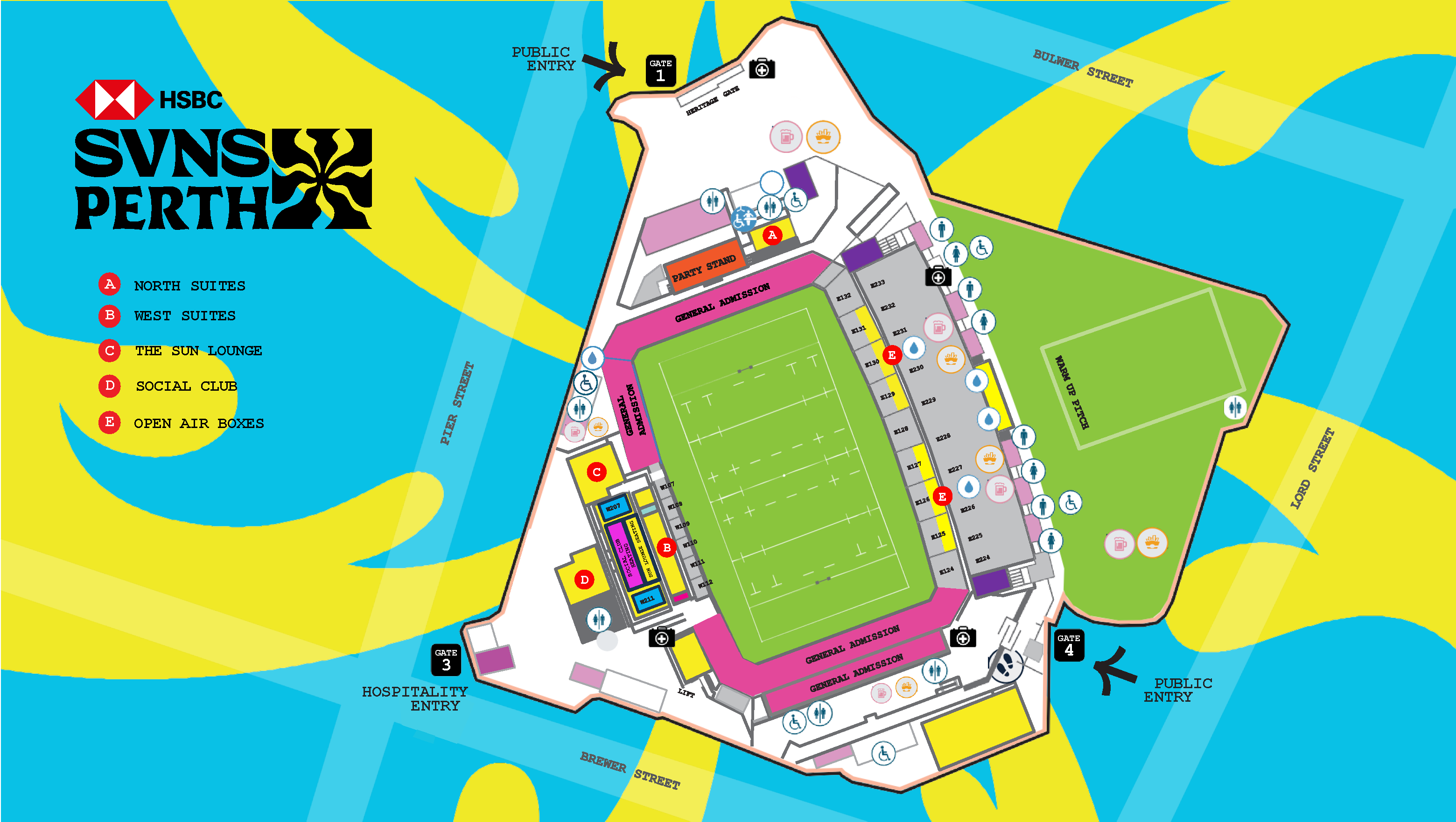 HSBC SVNS Hospitality Map HBF Park Perth